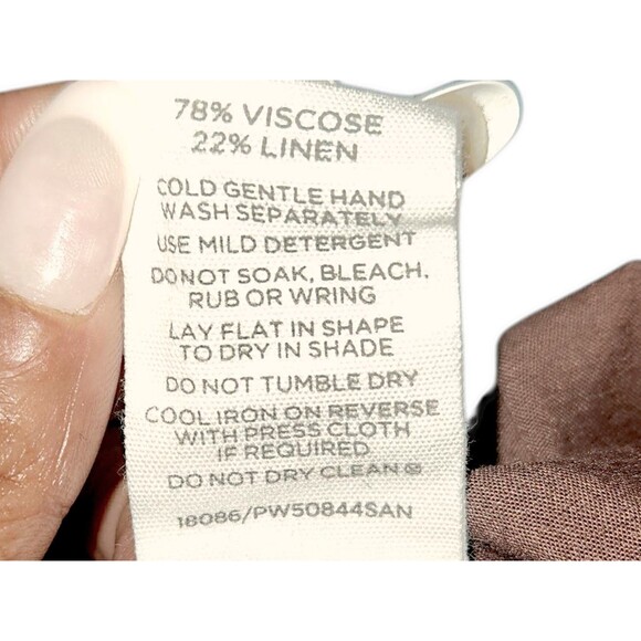 Glassons Pants Womens 14 Brown Career Casual Wide Leg Lagan Relaxed Linen Blend - Picture 5 of 6